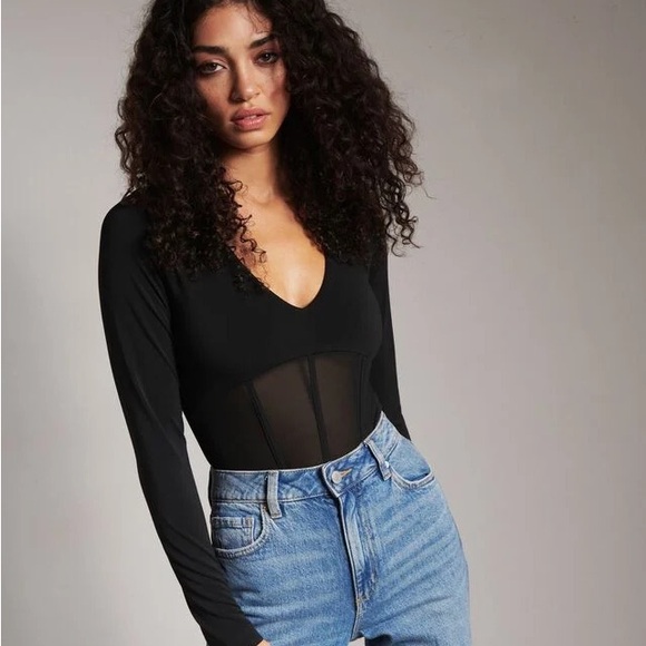 Dynamite Mesh Bodysuit Long Sleeve - Picture 1 of 7